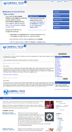 A series of screenshots from Carroll Tech over the years